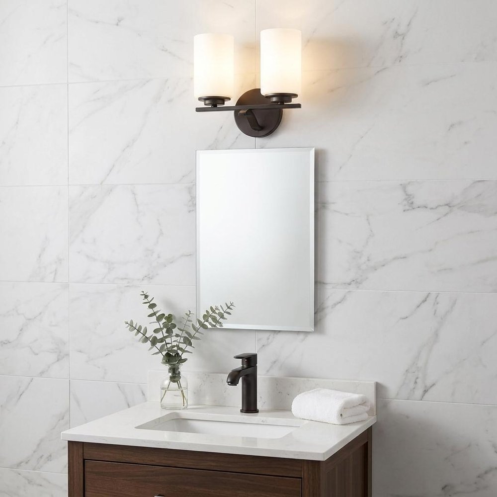 11" Black And White Metal Flush Mounted Sconce