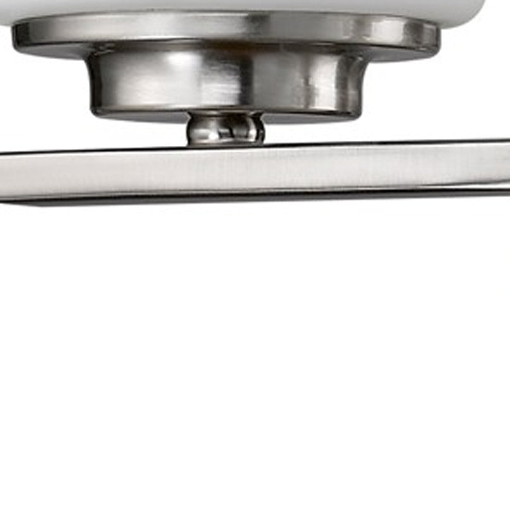 11" Silver And White Metal Flush Mounted Sconce