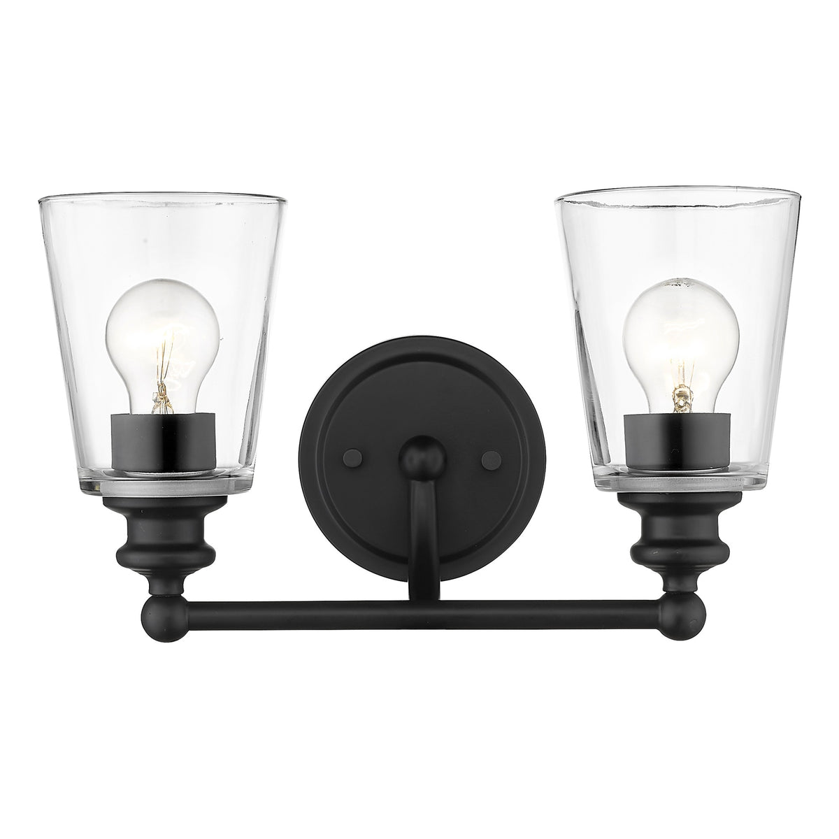 8" Black And Clear Metal Vanity Flush Mounted Sconce