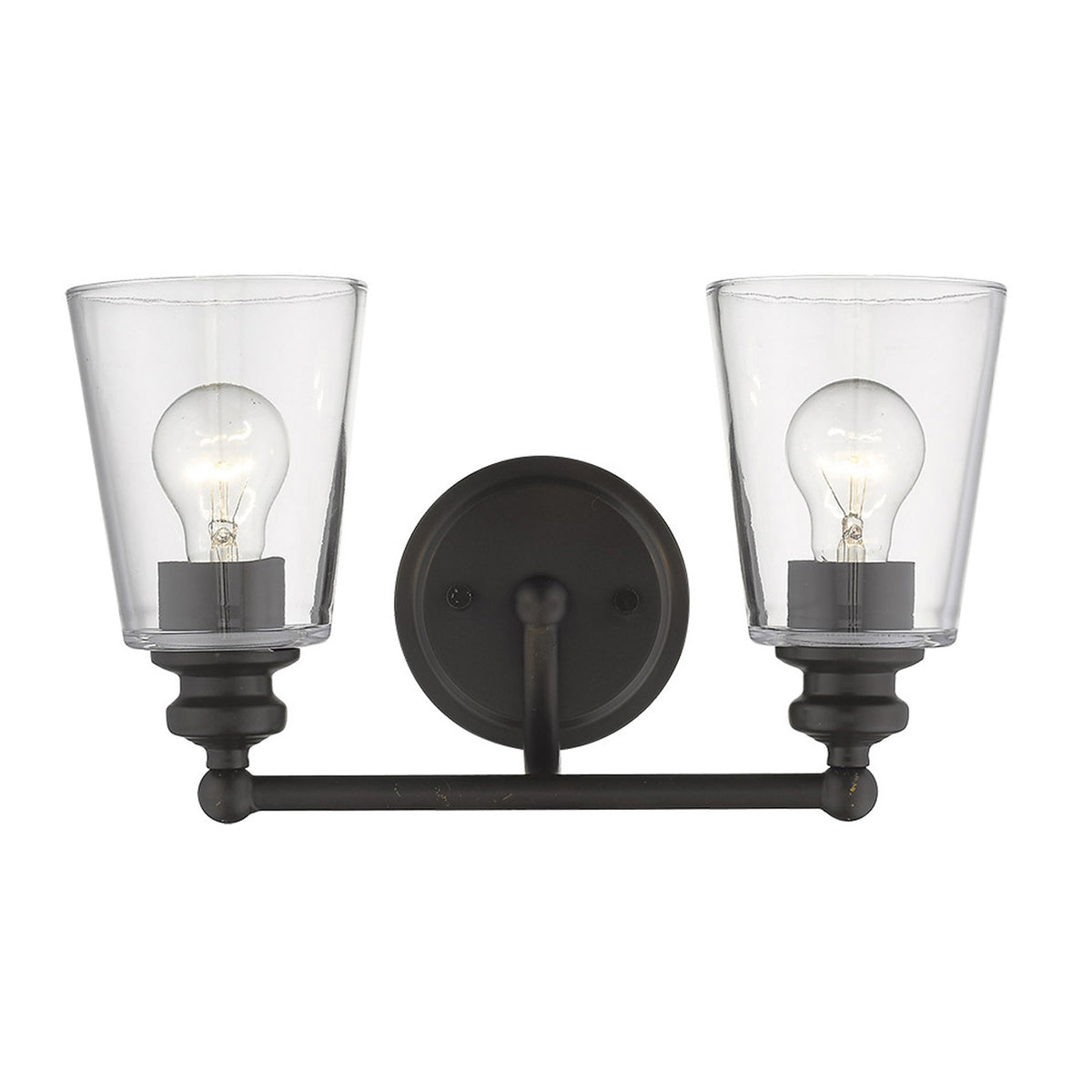 8" Black And Clear Metal Vanity Flush Mounted Sconce