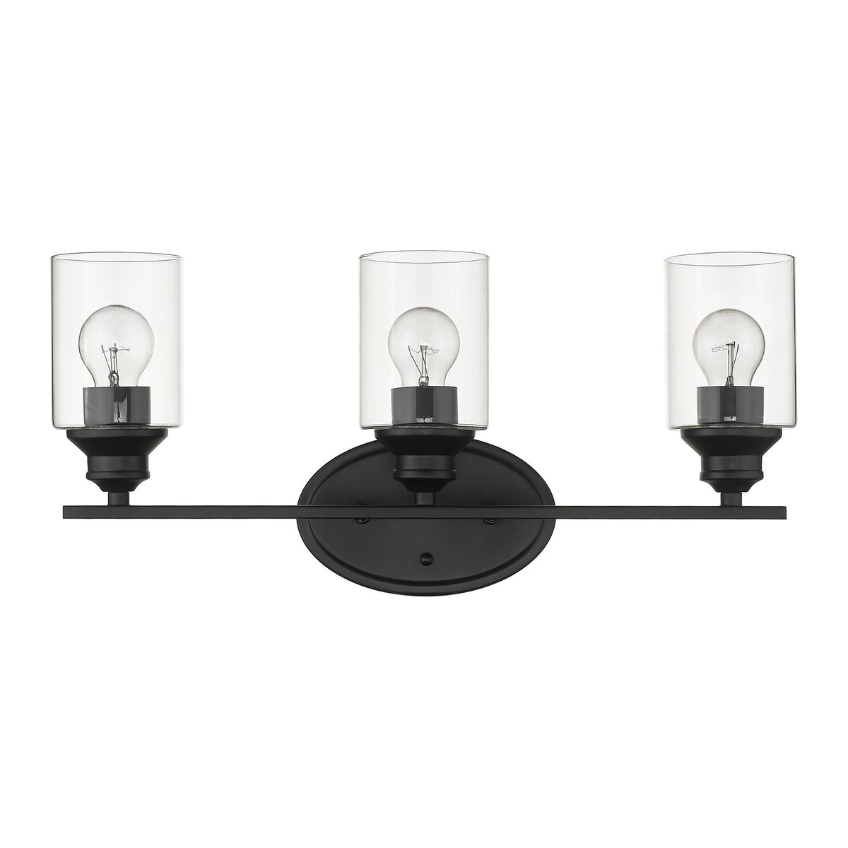 10" Black And Clear Metal and Glass Vanity Flush Mounted Sconce