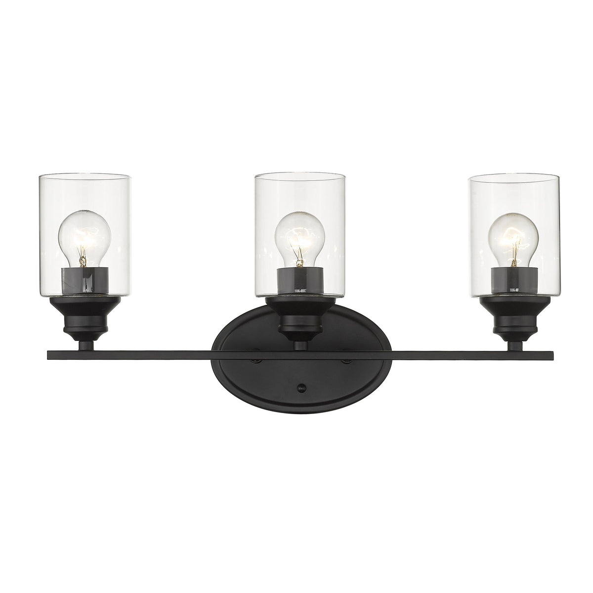 10" Black And Clear Metal and Glass Vanity Flush Mounted Sconce