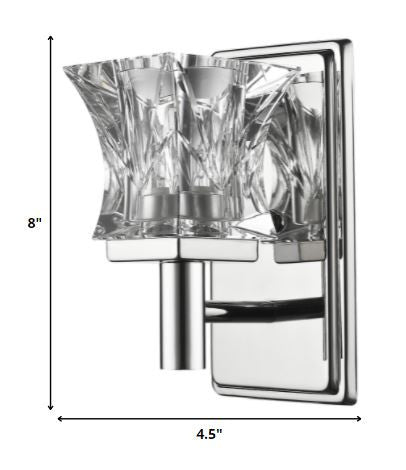 Arabella 1-Light Polished Nickel Sconce With Pressed Crystal Shade