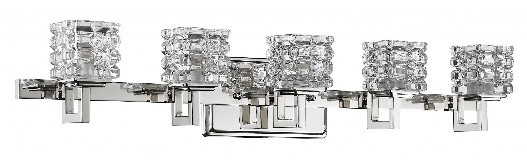 Coralie 5-Light Polished Nickel Sconce With Pressed Crystal Shades