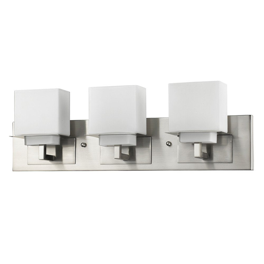 7" Silver And White Metal and Glass Vanity Flush Mounted Sconce