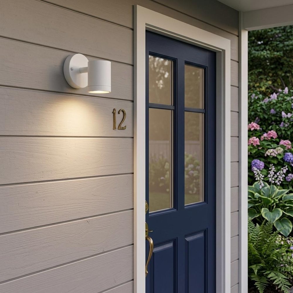 White LED One Light Outdoor Can Shape Wall Sconce