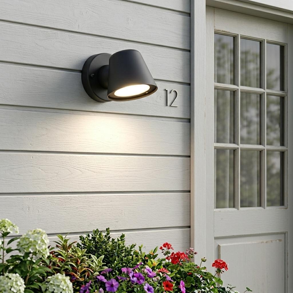 Matte Black LED Short Cone Wall Light
