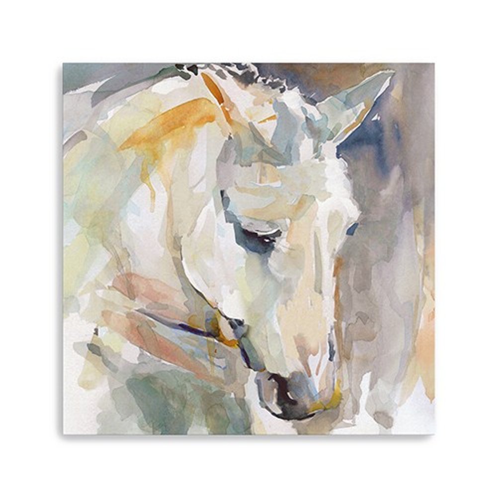 20" x 20" Abstract Watercolor Horse Canvas Wall Art