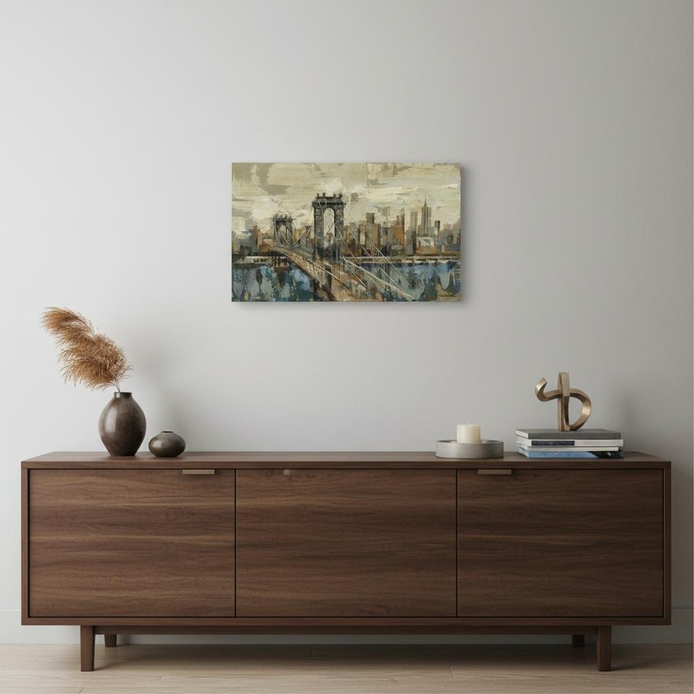 Vintage Inspired Nyc City Skyline Unframed Print Wall Art
