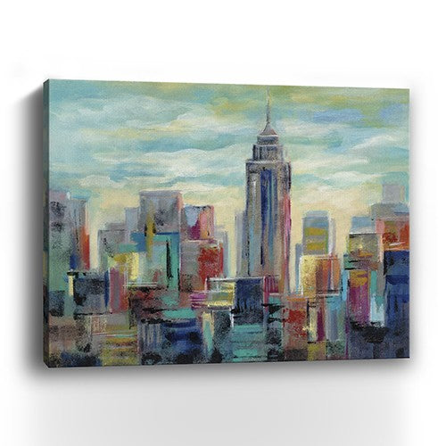 20" x 16" Vibrant NYC Skyline Canvas Wall Art