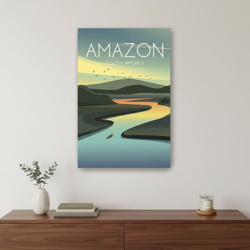 24" x 16" Vibrant South American Amazon Canvas Wall Art