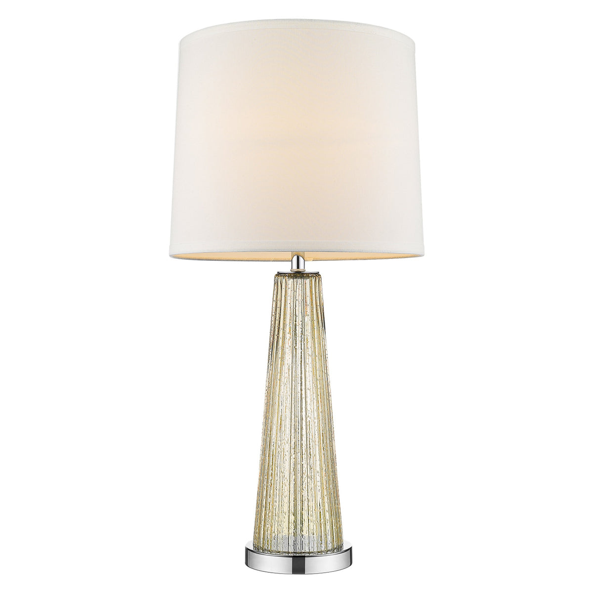 29" Champagne Glass Buffet Lamp With Off White Empire Shade