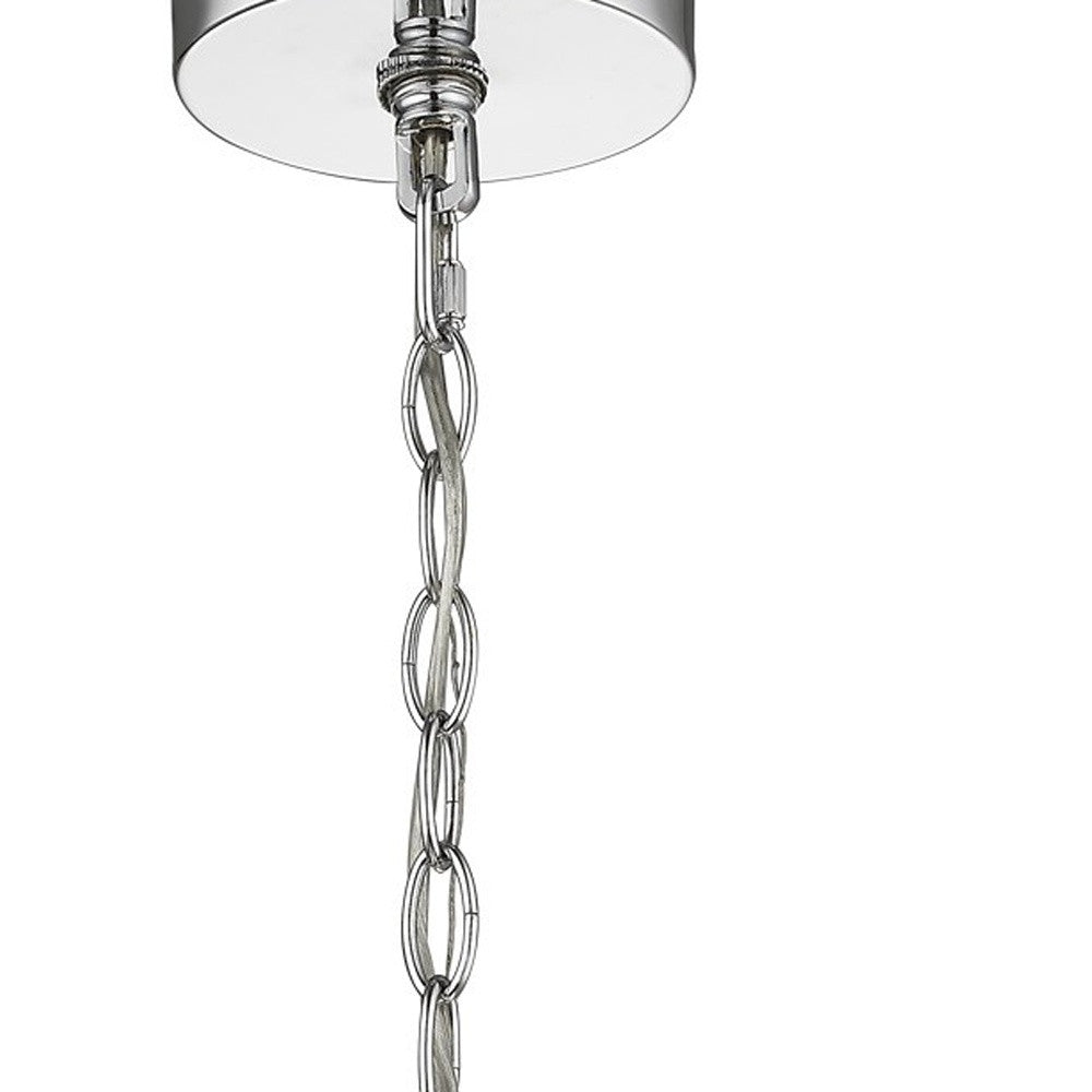 Selene 6-Light Polished Chrome Pendant With Overlapping Frosted White Glass Discs Shade