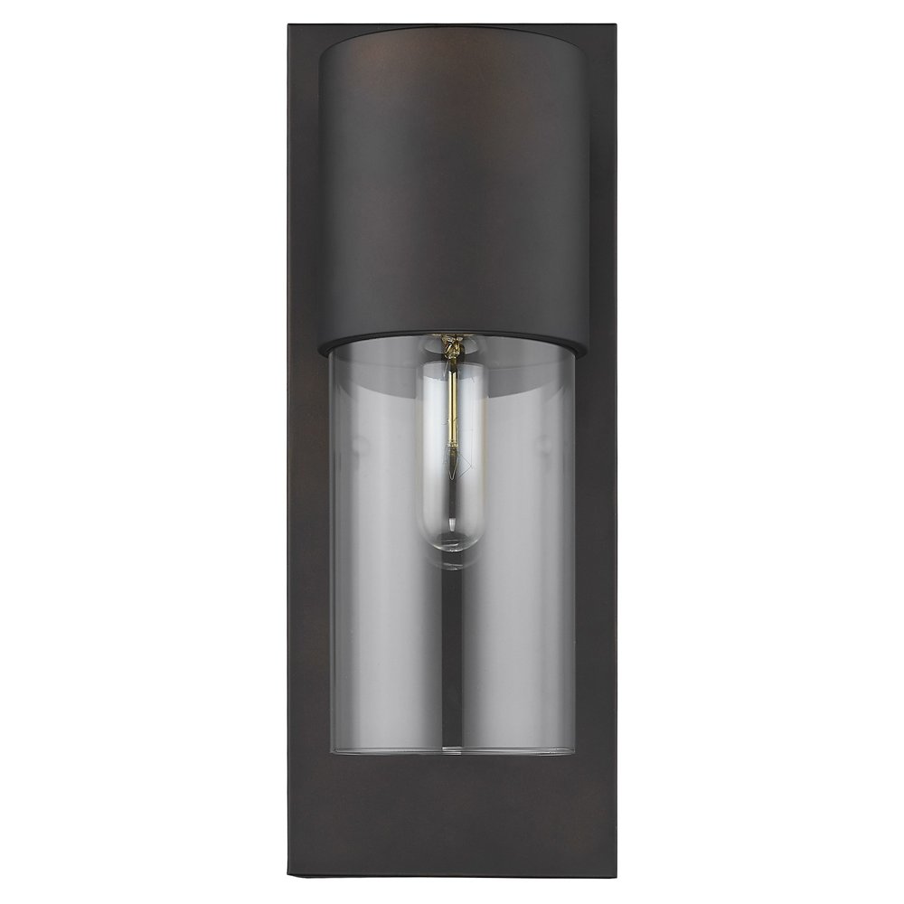 16" Metal and Glass Flush Mounted Sconce