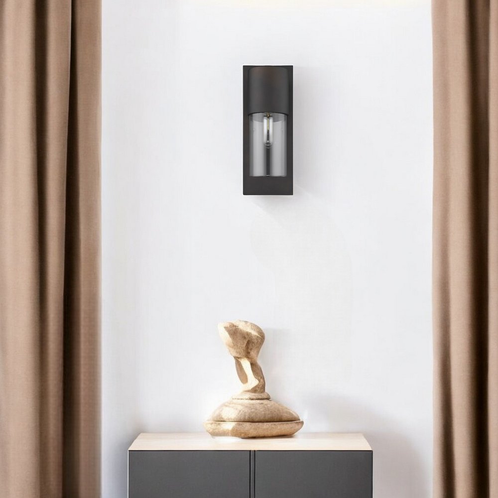 16" Metal and Glass Flush Mounted Sconce