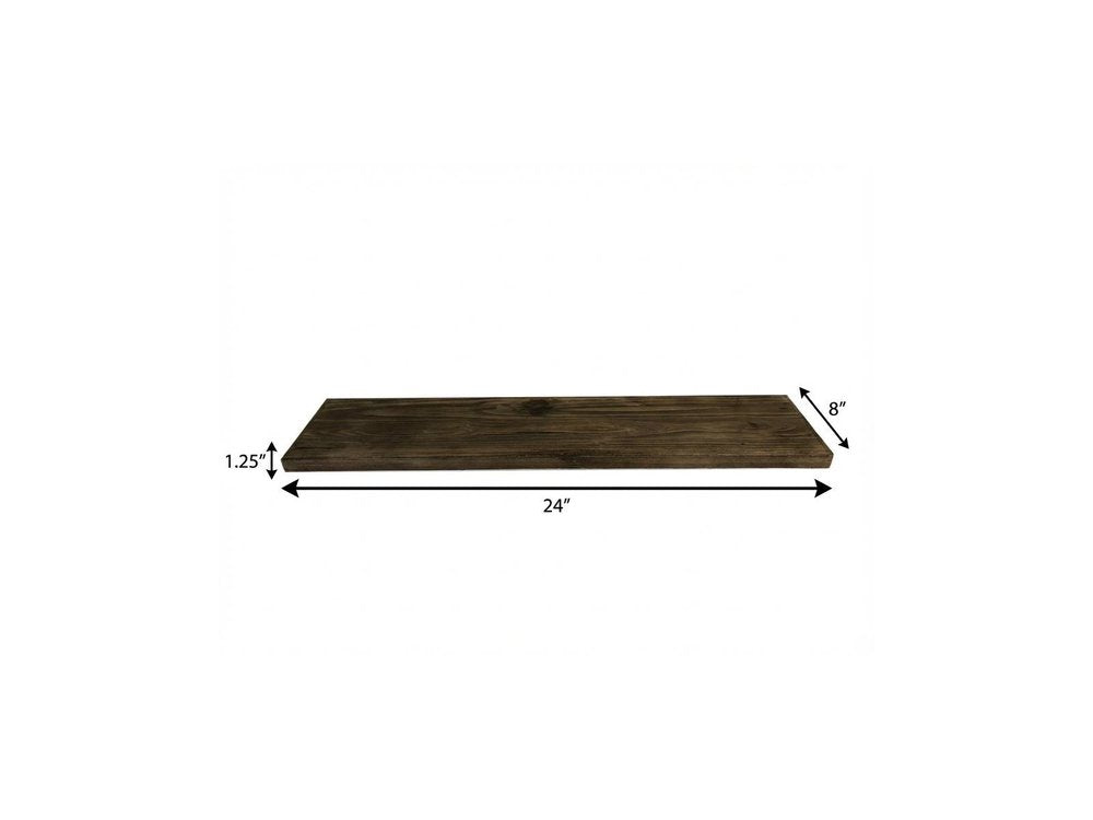 24" Solid Wood Wall-Mounted Shelving Unit