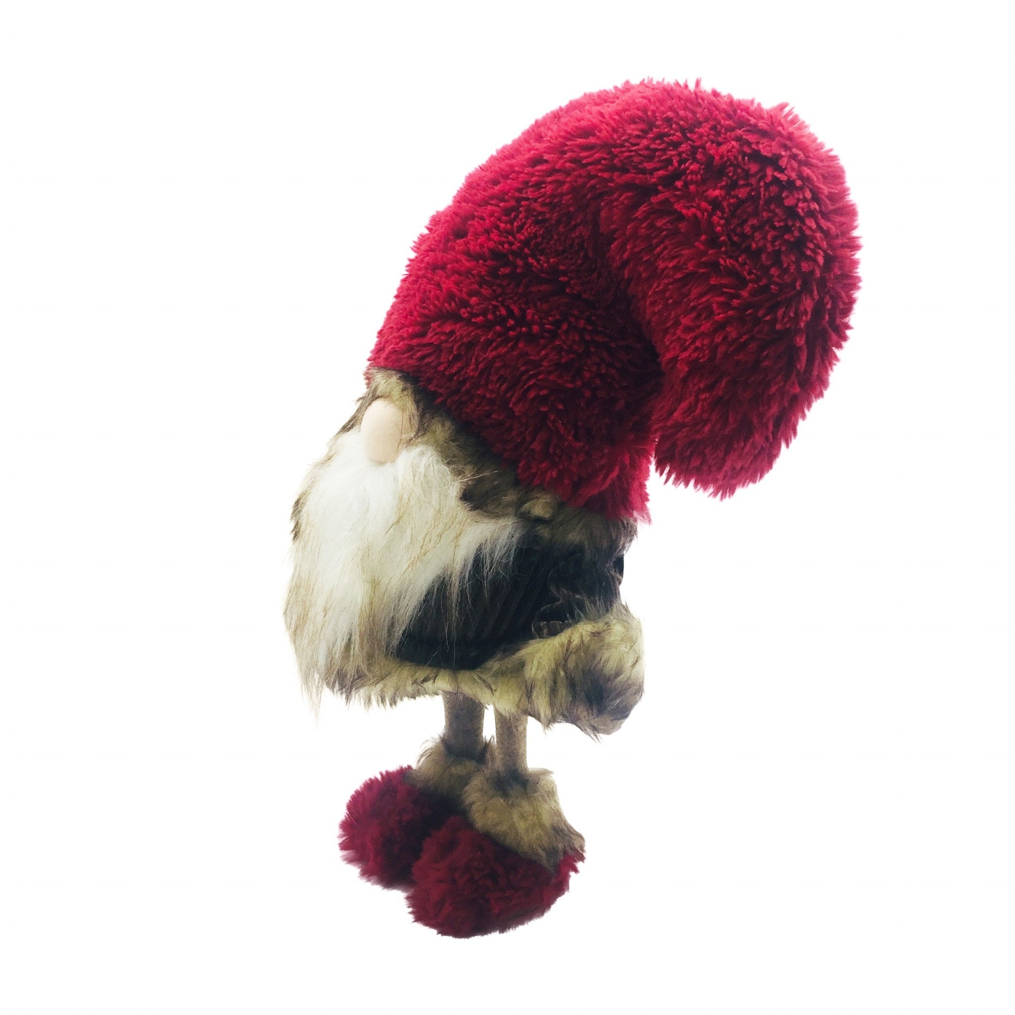 Big Red Fur Hat Cheetah Coat Gnome
