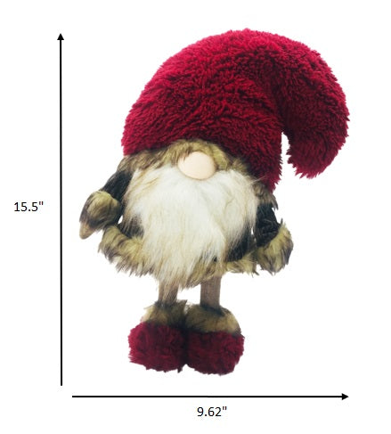 Big Red Fur Hat Cheetah Coat Gnome