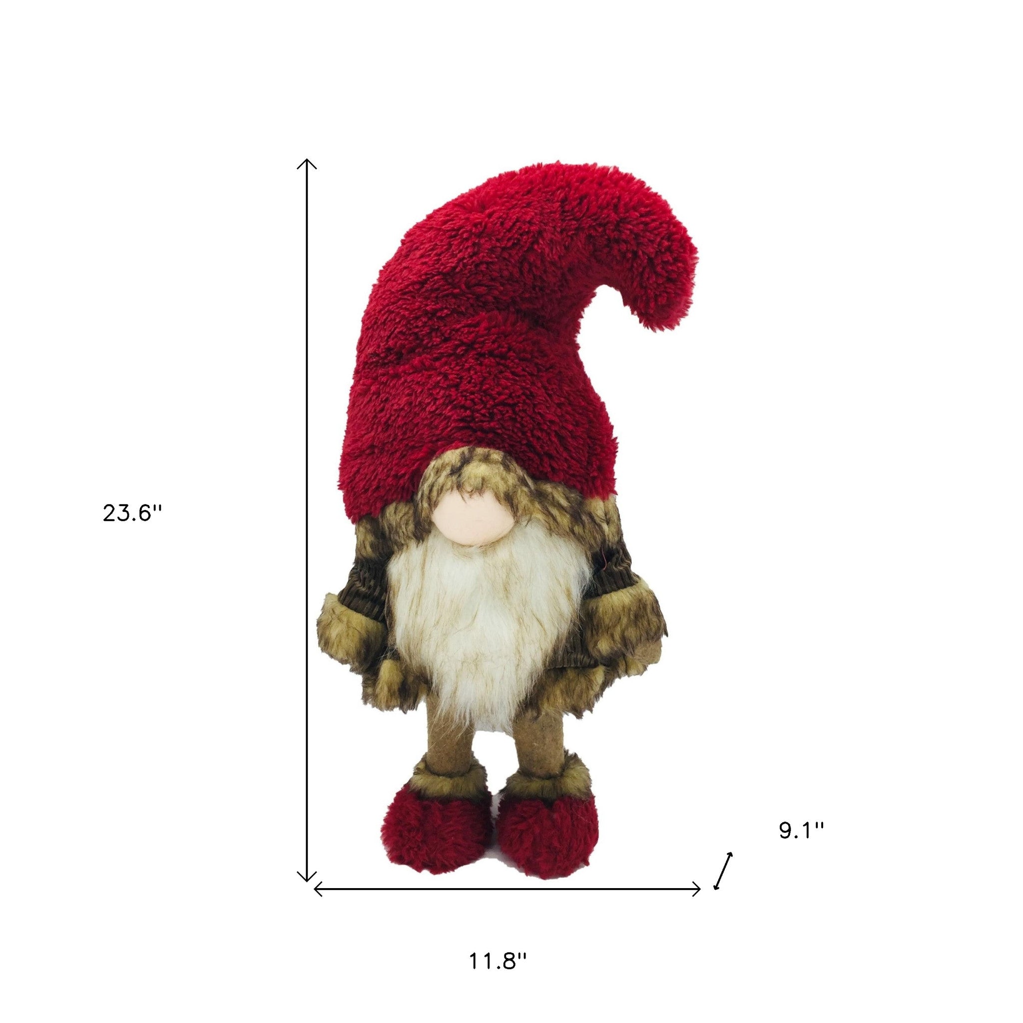 Big Red Fur Hat Rugged Gnome