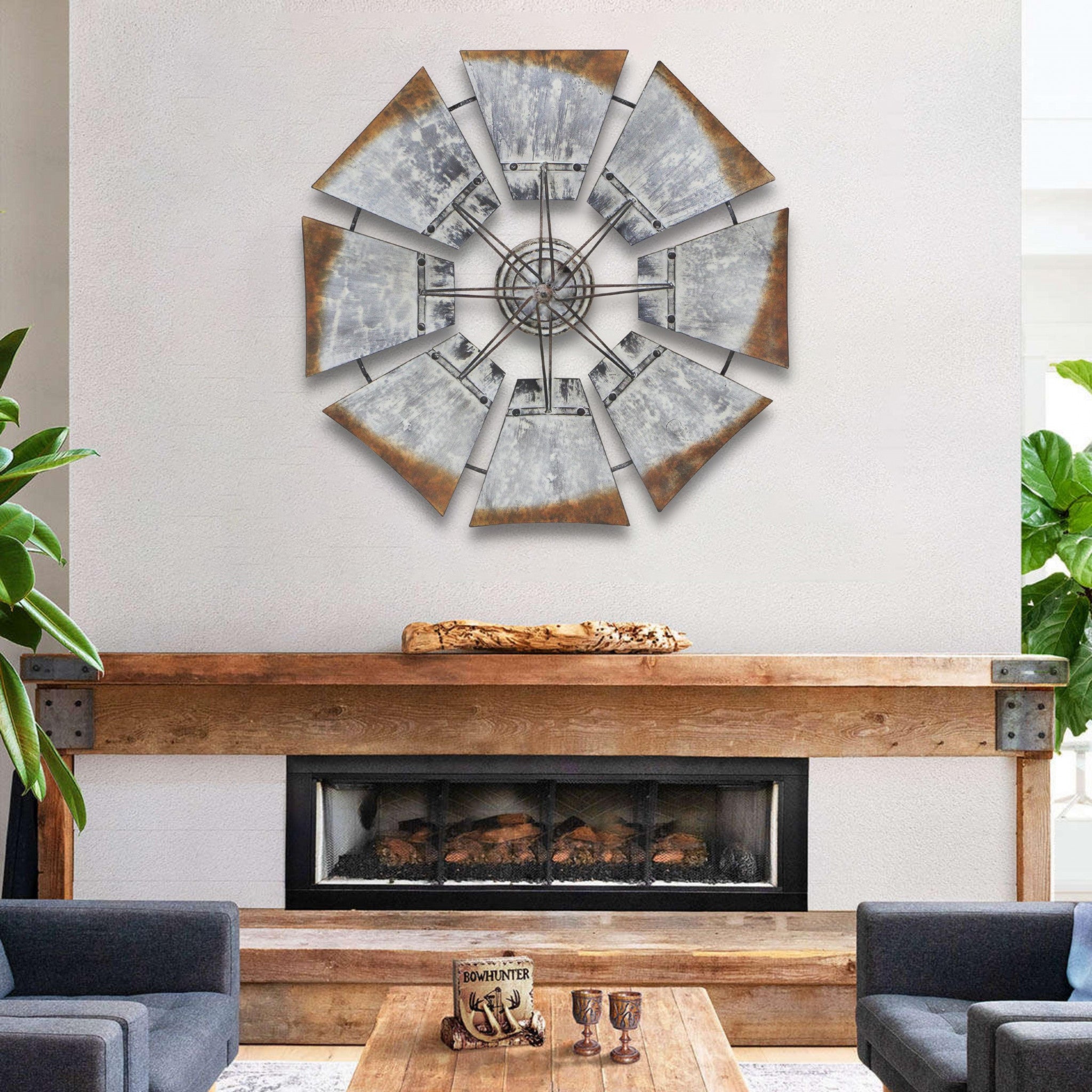 Metal Windmill Shaped Wall Decor