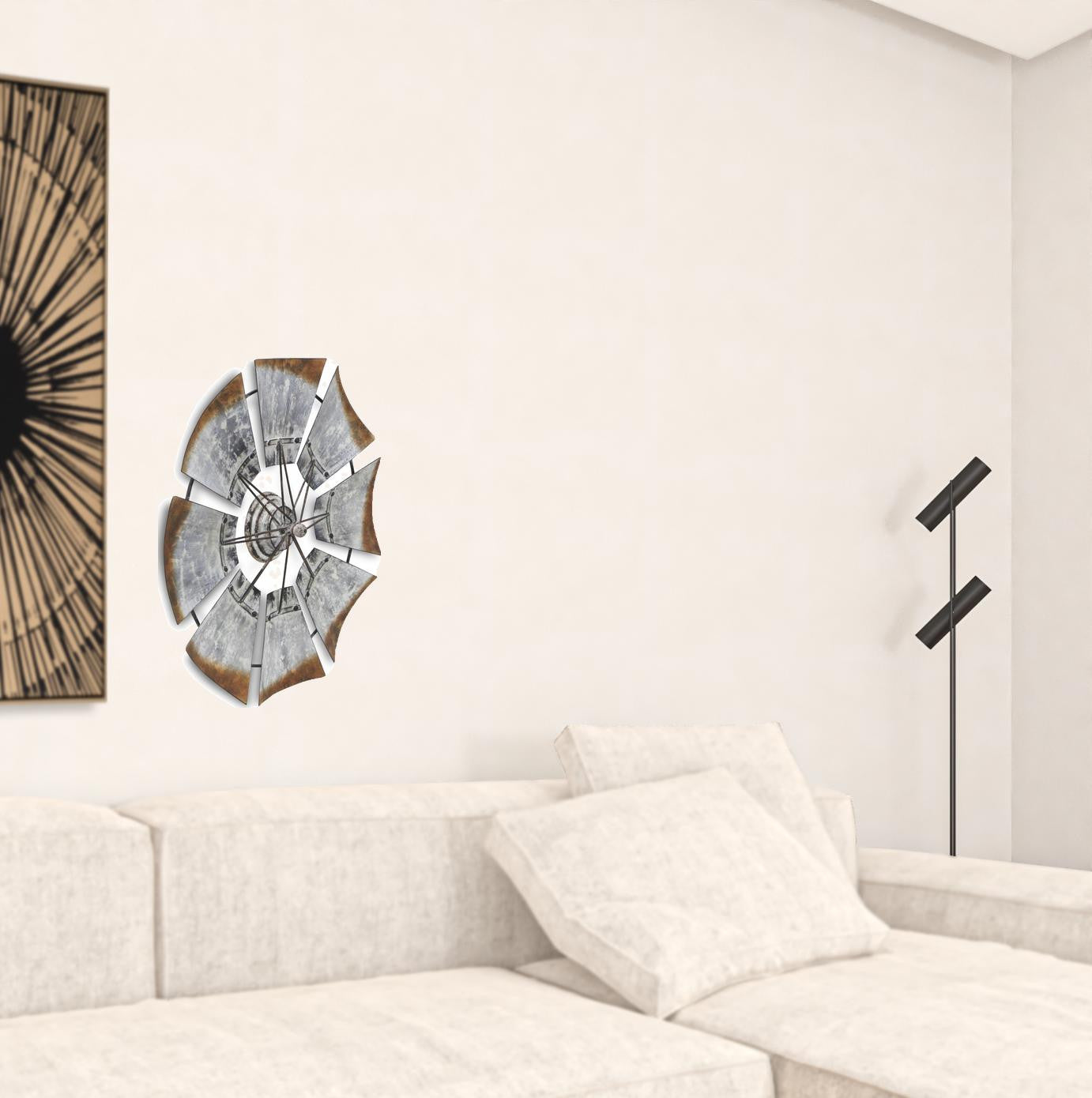 Metal Windmill Shaped Wall Decor