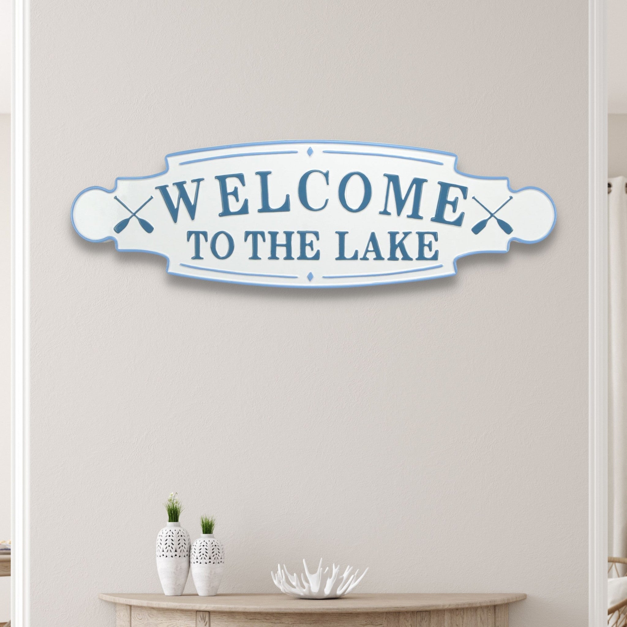 Welcome to the Lake Metal Wall Plate