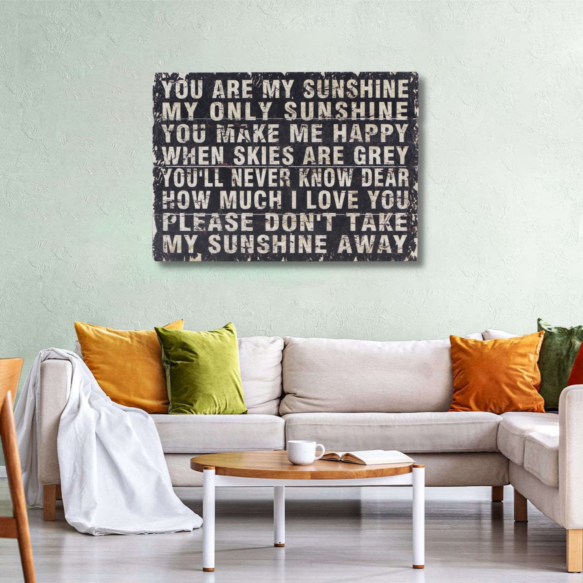 Black Wooden You Are My Sunshine Wall Art