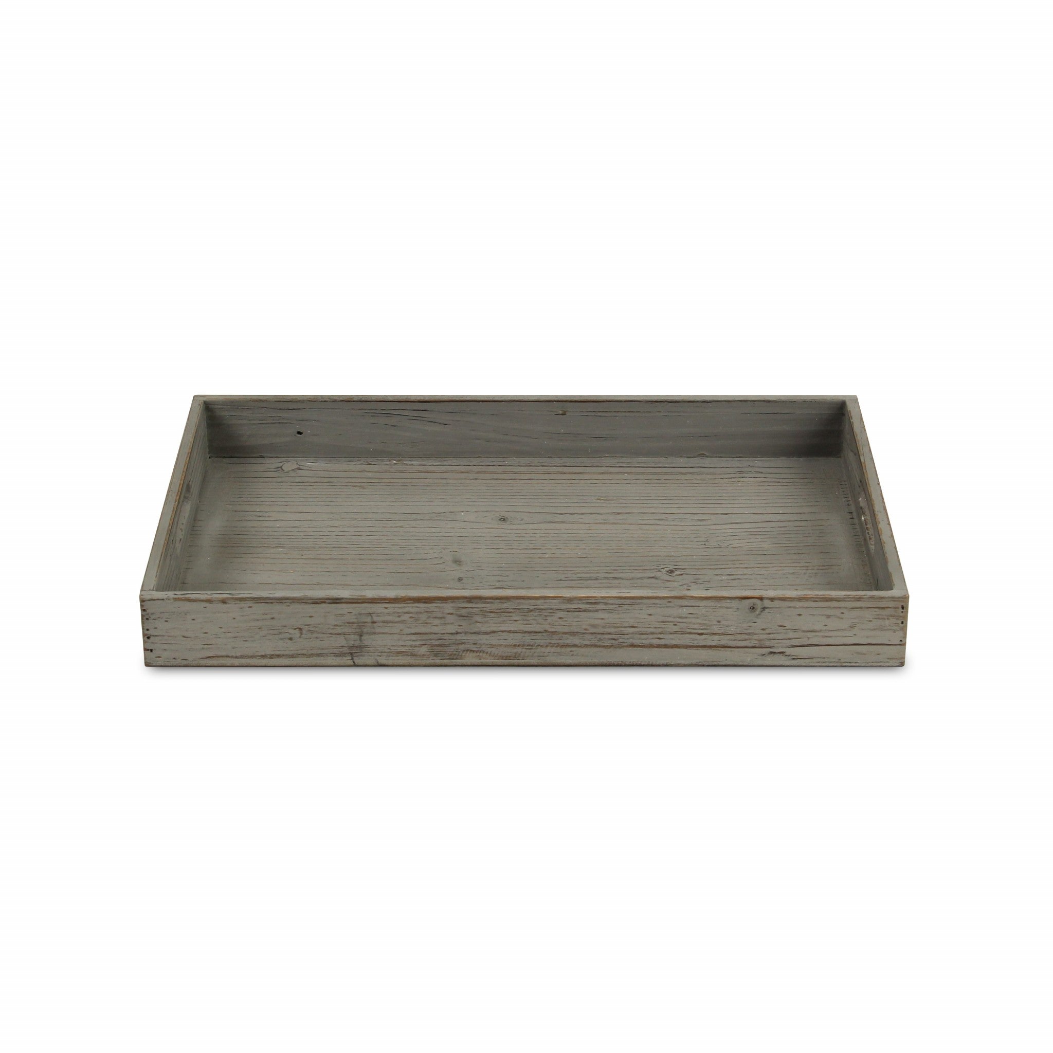 19" Gray Minimalist Wooden Tray
