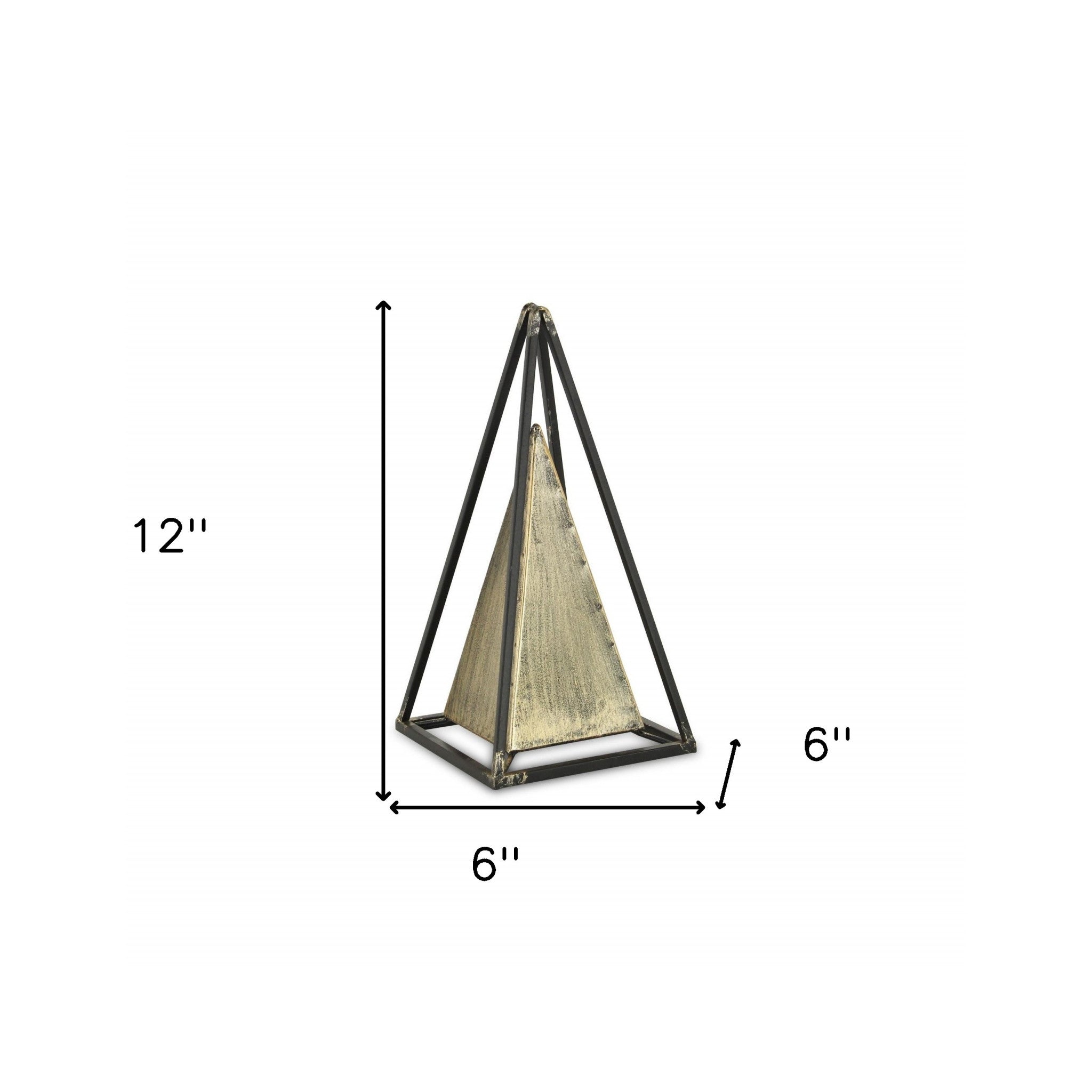 Narrow Metal Triangular Decorative Sculpture