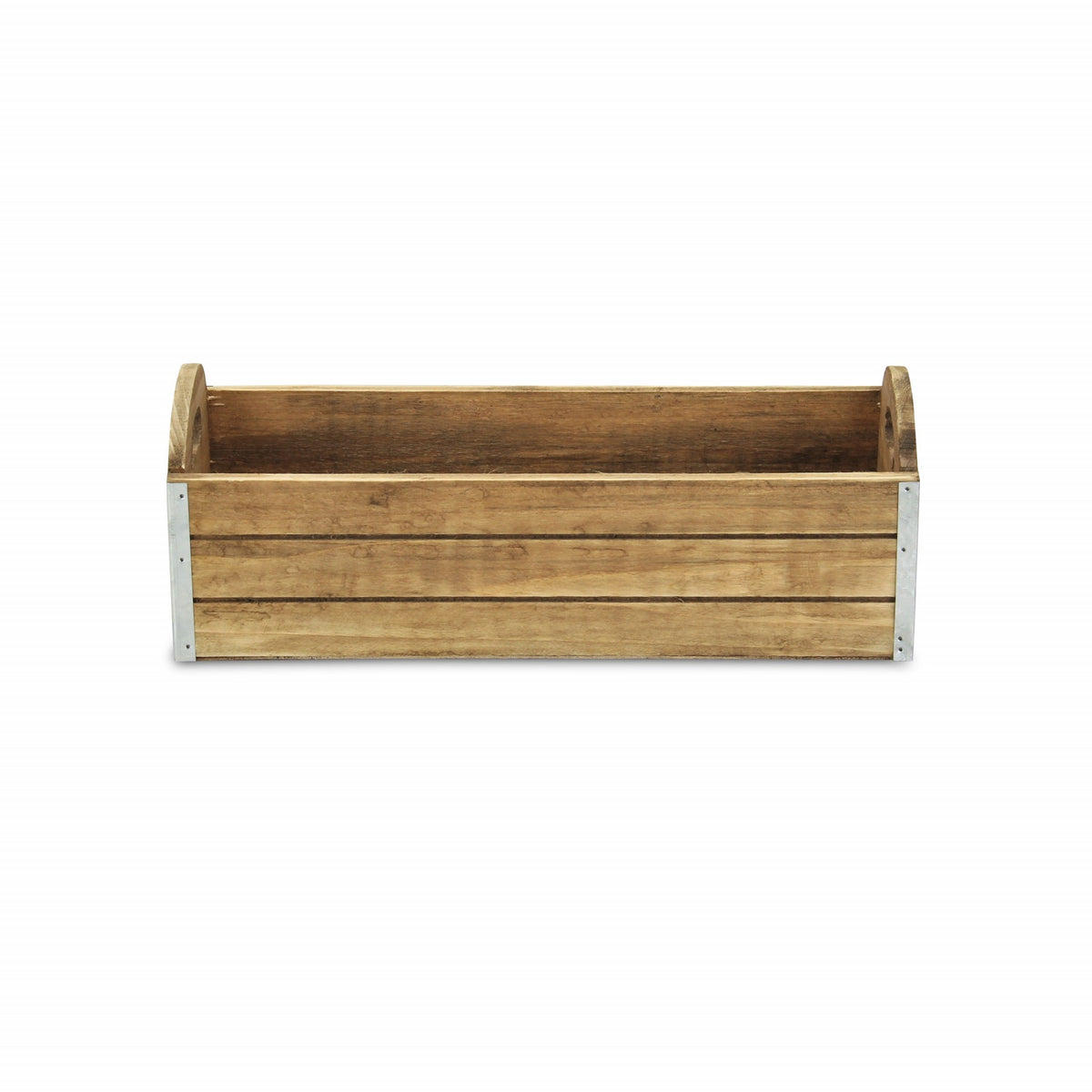 14" Brown Solid Wood Organizer Box