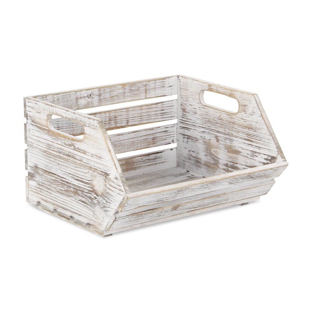 13" Gray Solid Wood Desk Organizer