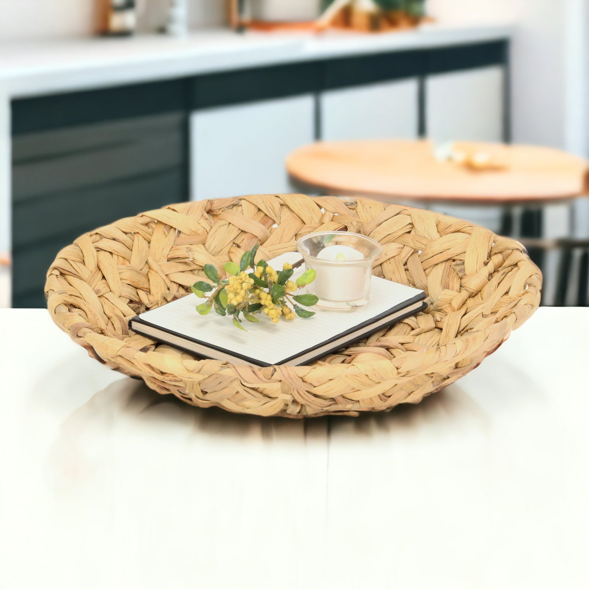 Braided Water Hyacinth Decorative Bowl