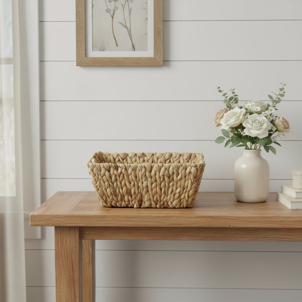 14" Brown Water Hyacinth Basket