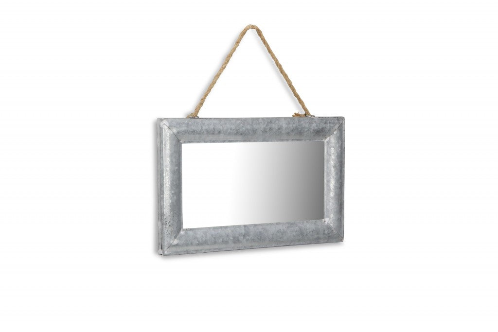 9" Silver Metal Framed Accent Mirror