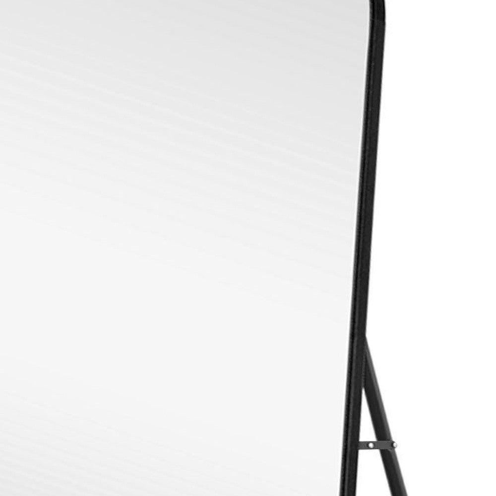 71" Black Arch Wood Frame Full Length Standing Mirror