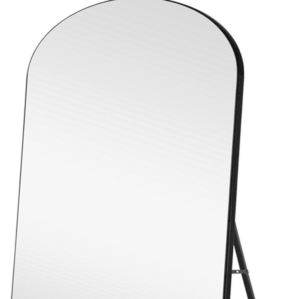 71" Black Arch Wood Frame Full Length Standing Mirror