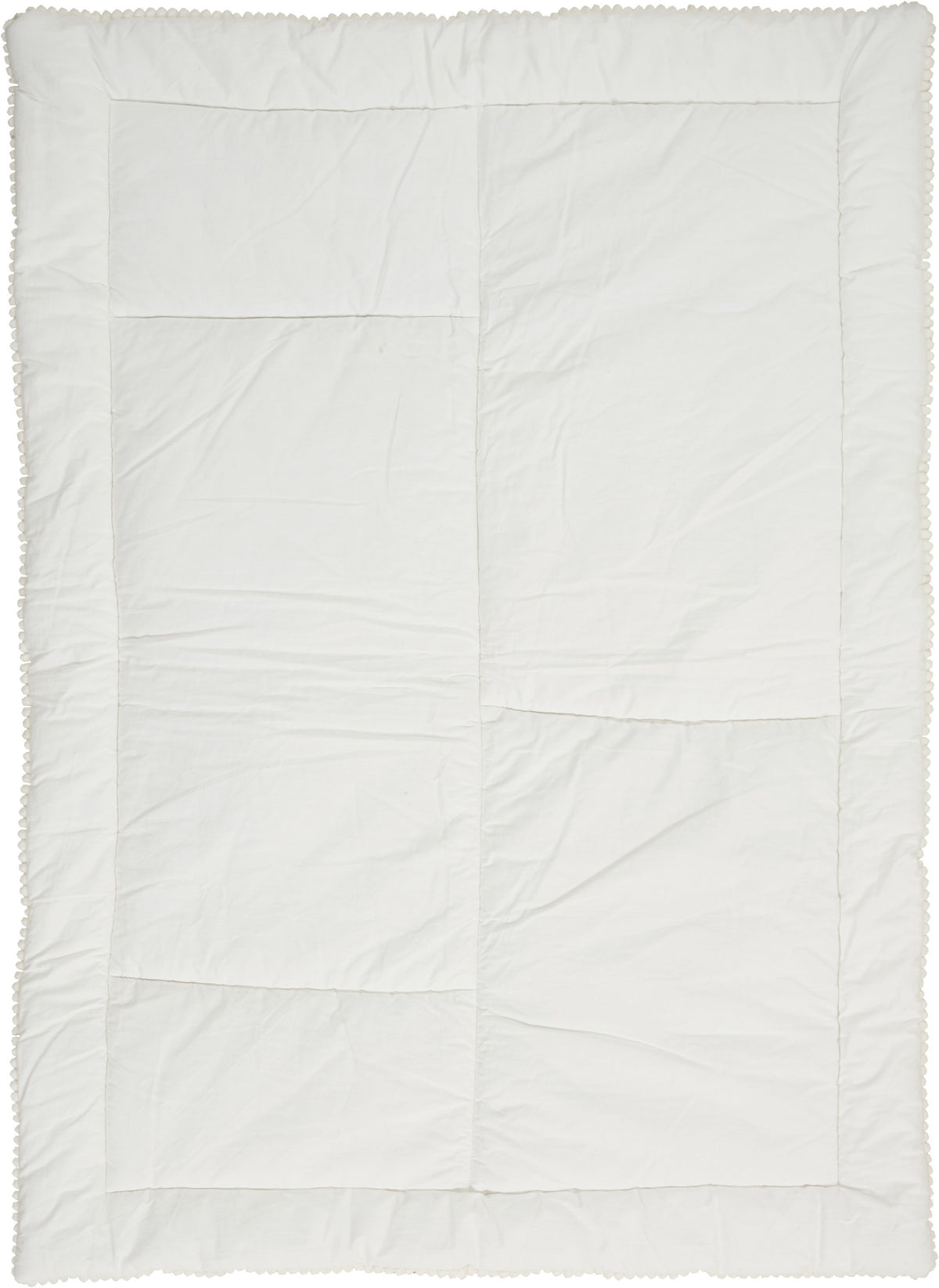 Beige Green And White Polyester Quilt