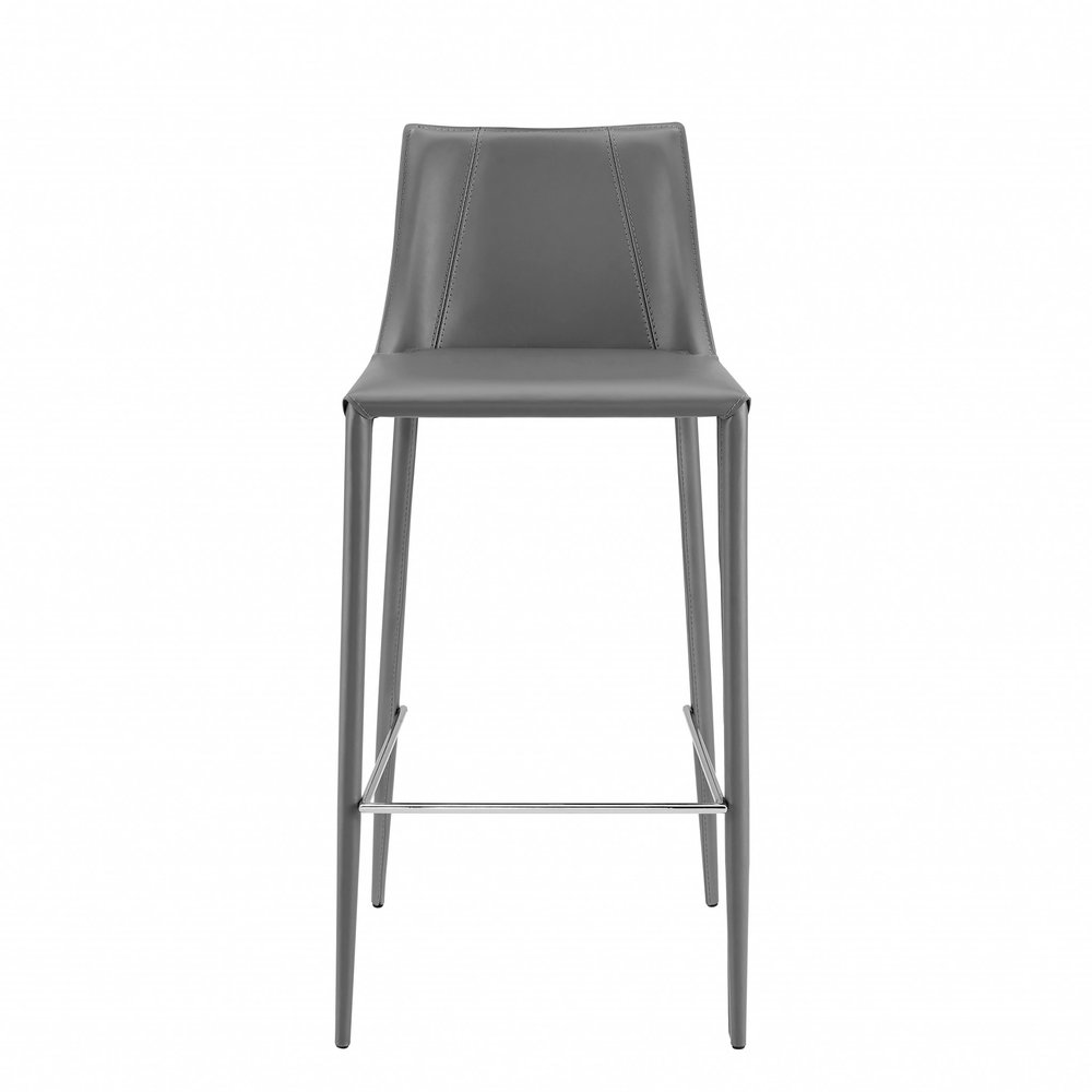 30" Gray Steel Low Back Bar Height Bar Chair