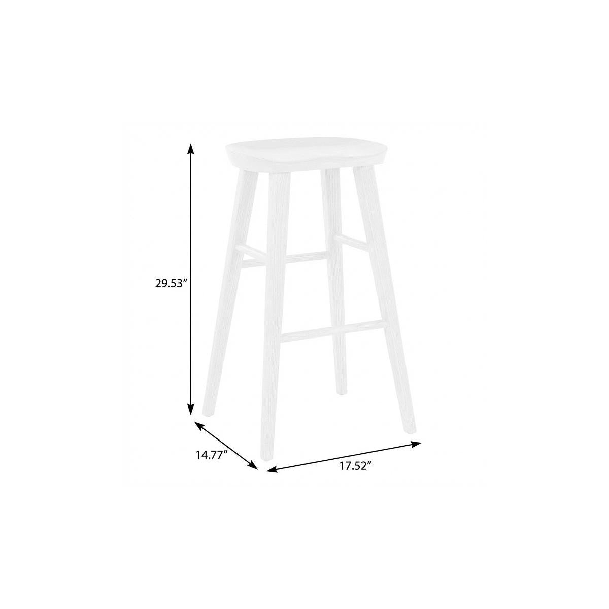 29" White Wood Backless Bar Height Bar Chair