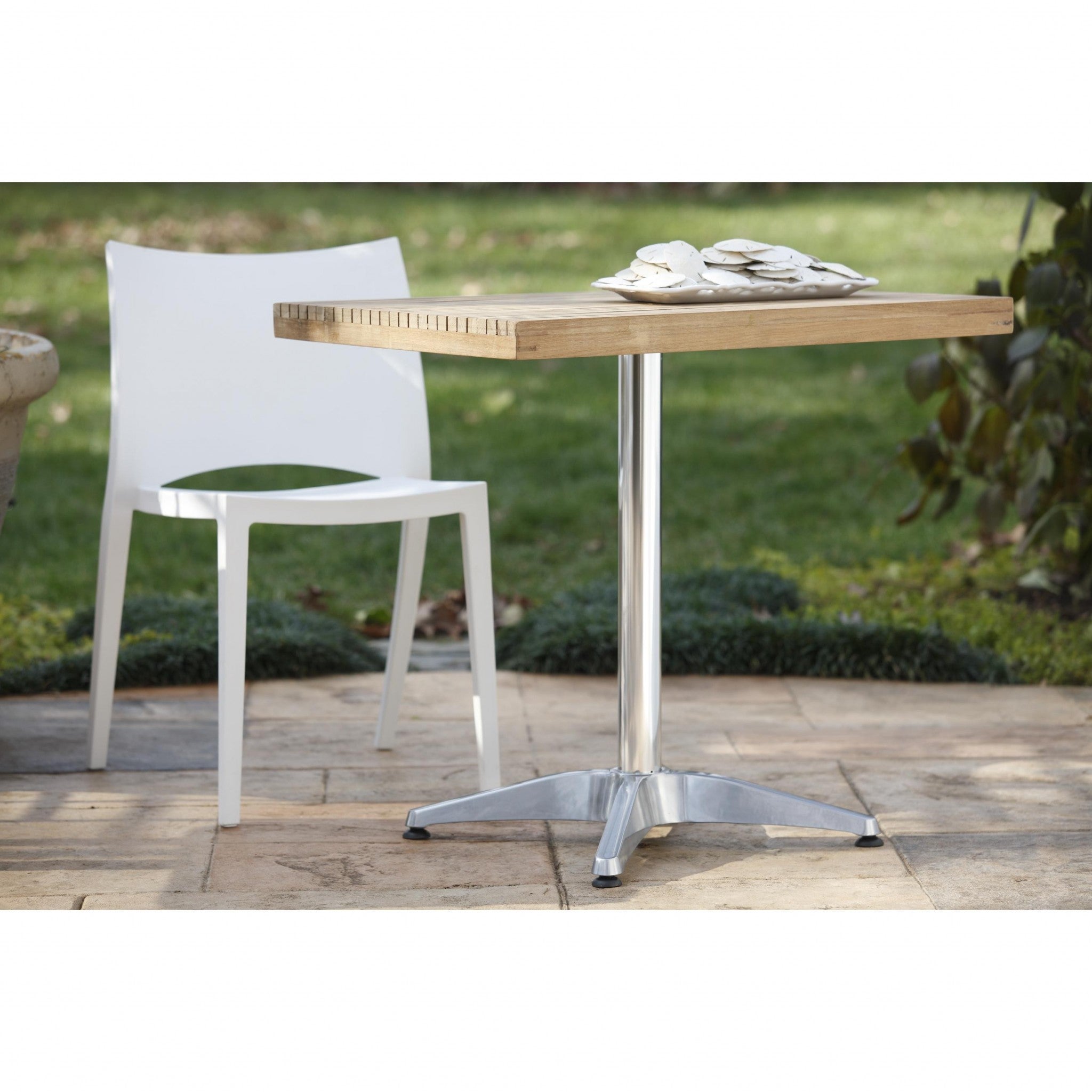 Set of Two White Heavy Duty Plastic Dining Side Chairs