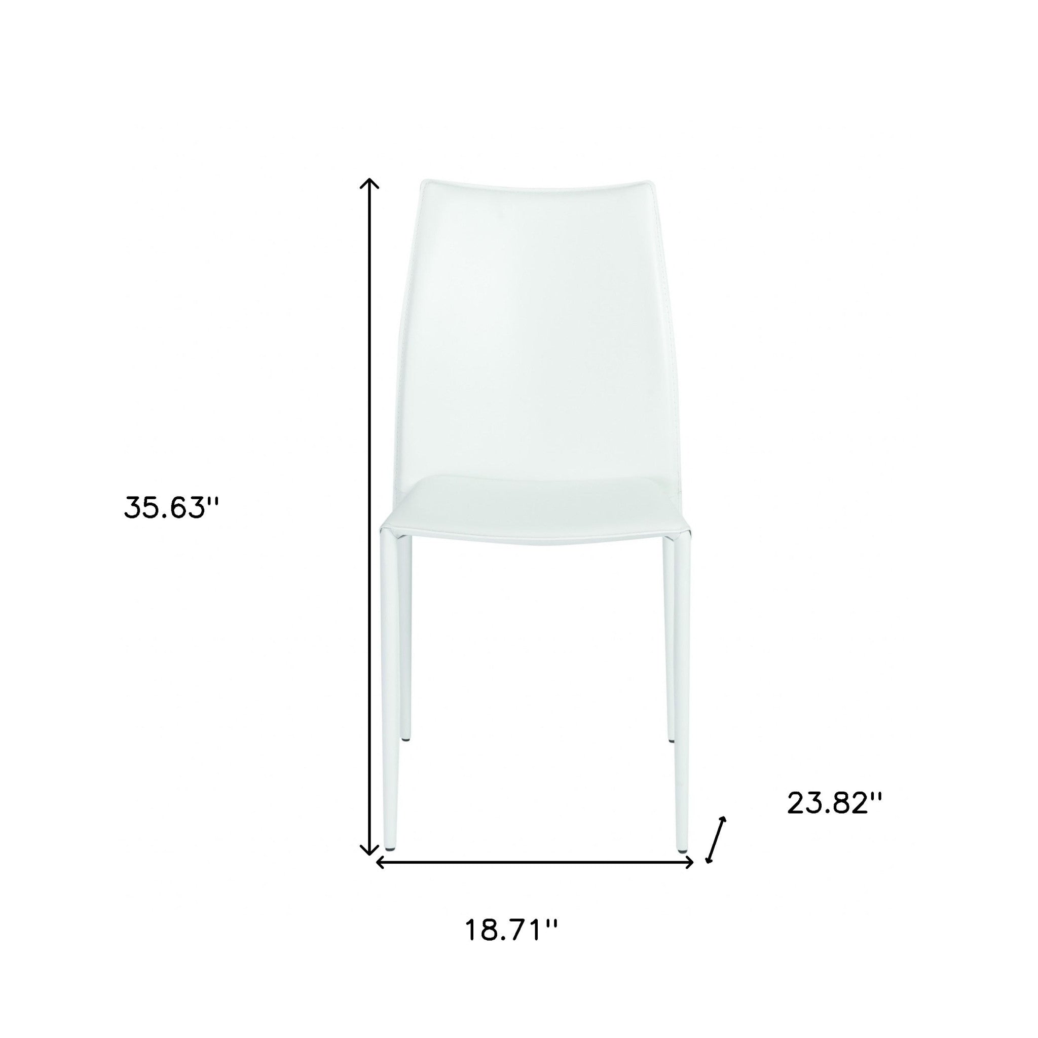 Set of Two Premium All White Stacking Dining Chairs