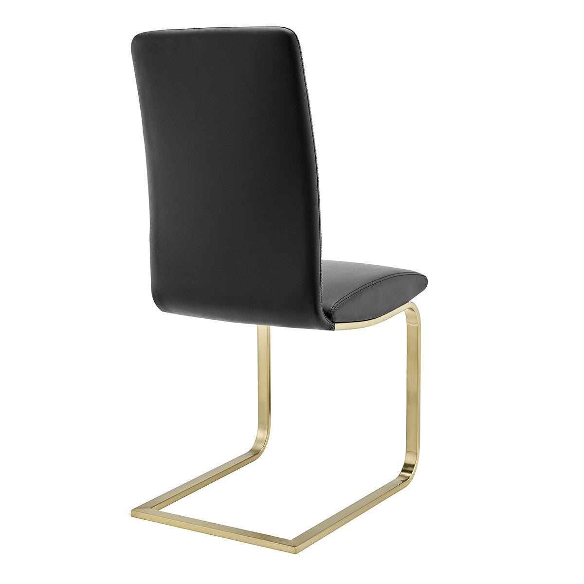 Set of Two Mod Black and Gold Dining Chairs