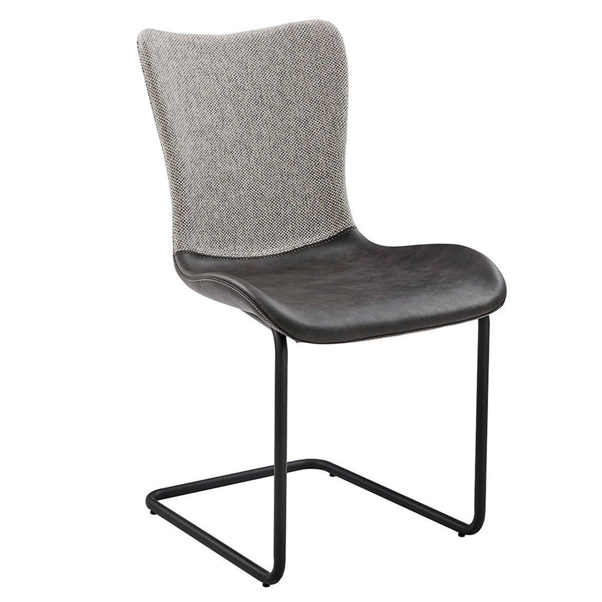 Set of Two Gray Metro Mix Cantilever Dining Chairs