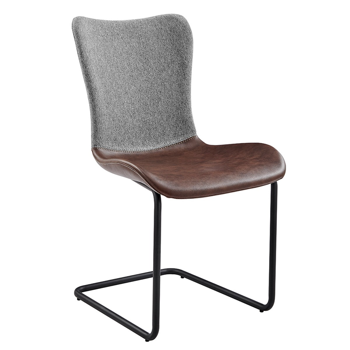 Set of Two Brown Metro Mix Cantilever Dining Chairs