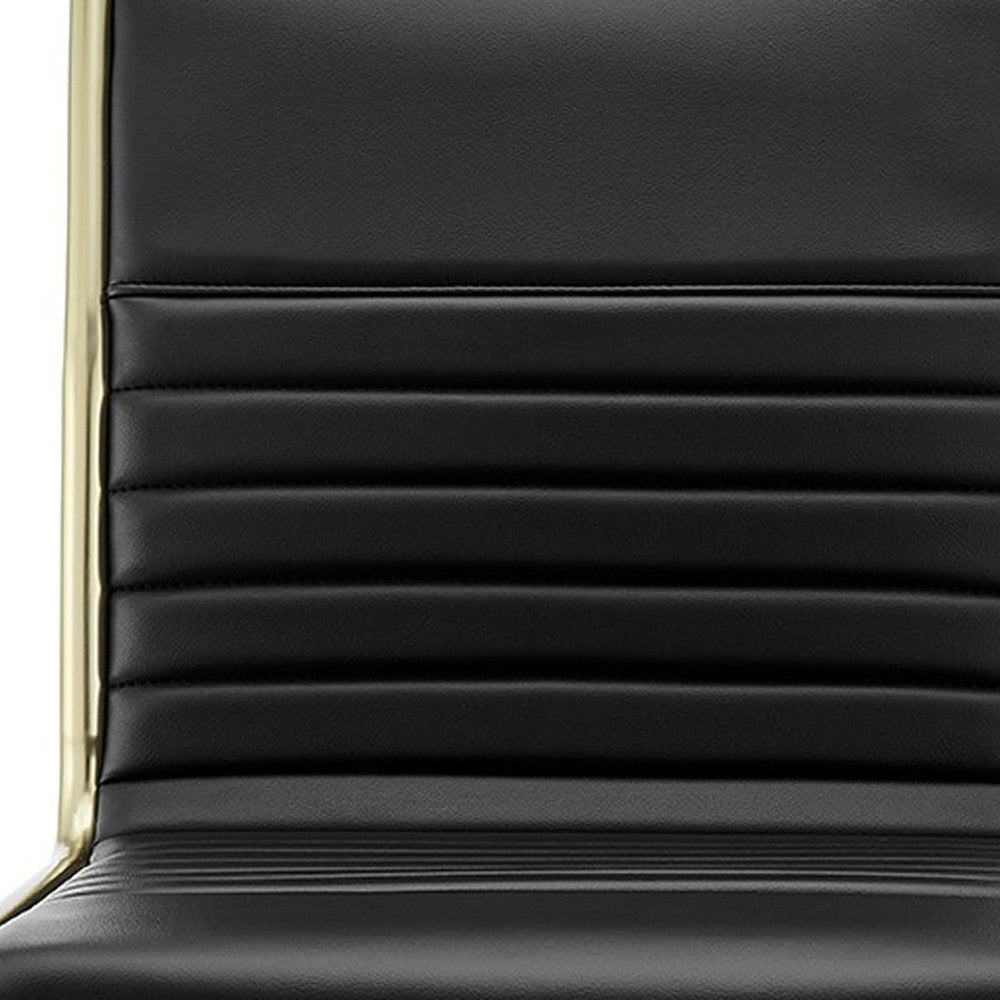 Black and Gold Adjustable Swivel Faux Leather Rolling Conference Office Chair