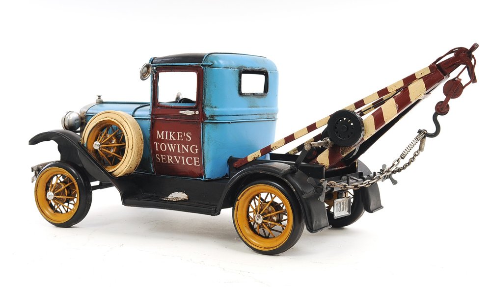 6" Blue And Black Metal Hand Painted Model Car