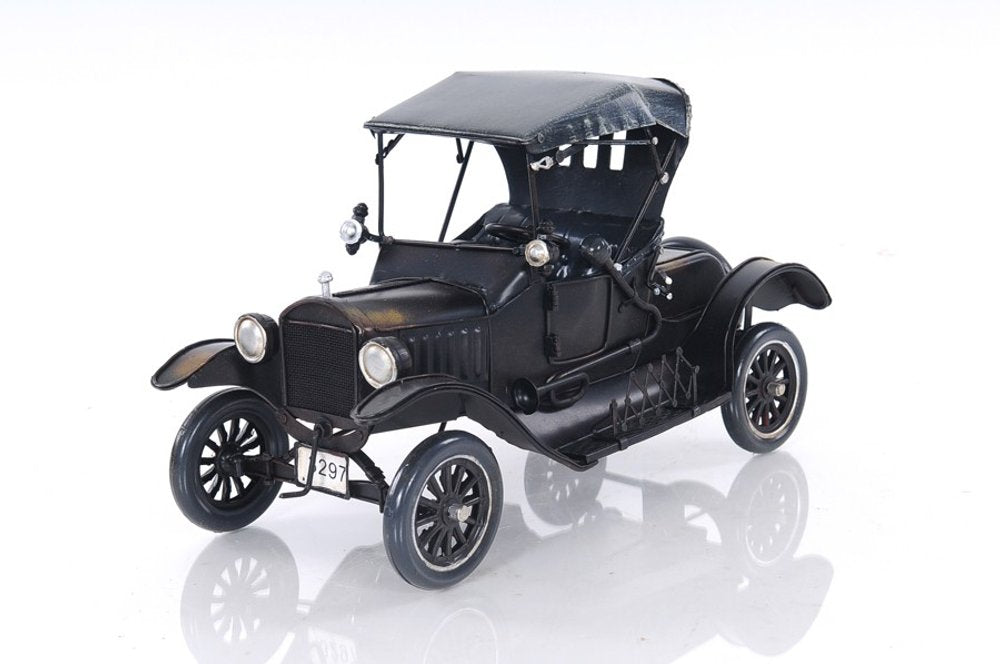 12" Black Metal c1908 Ford Model Car Tabletop Sculpture