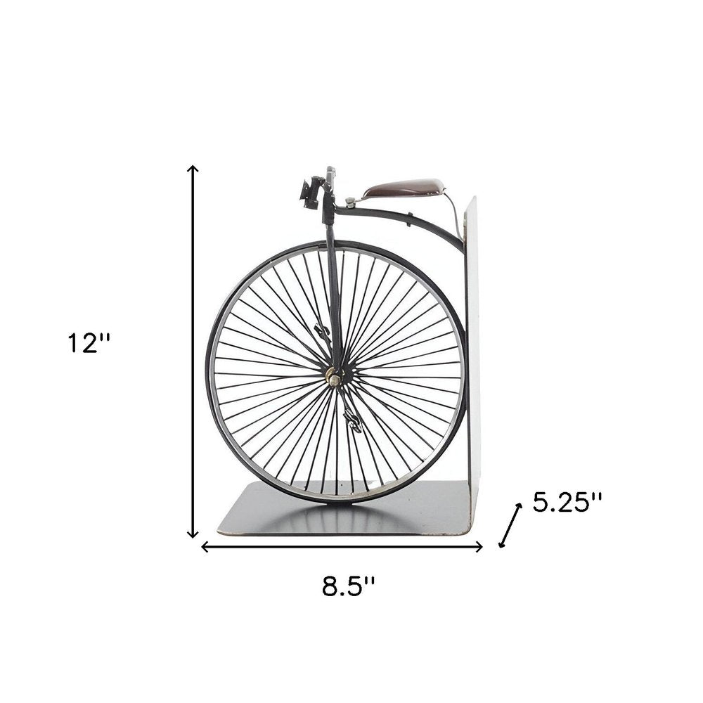c1870 High Wheeler Bicycle Metal Decorative Bookends