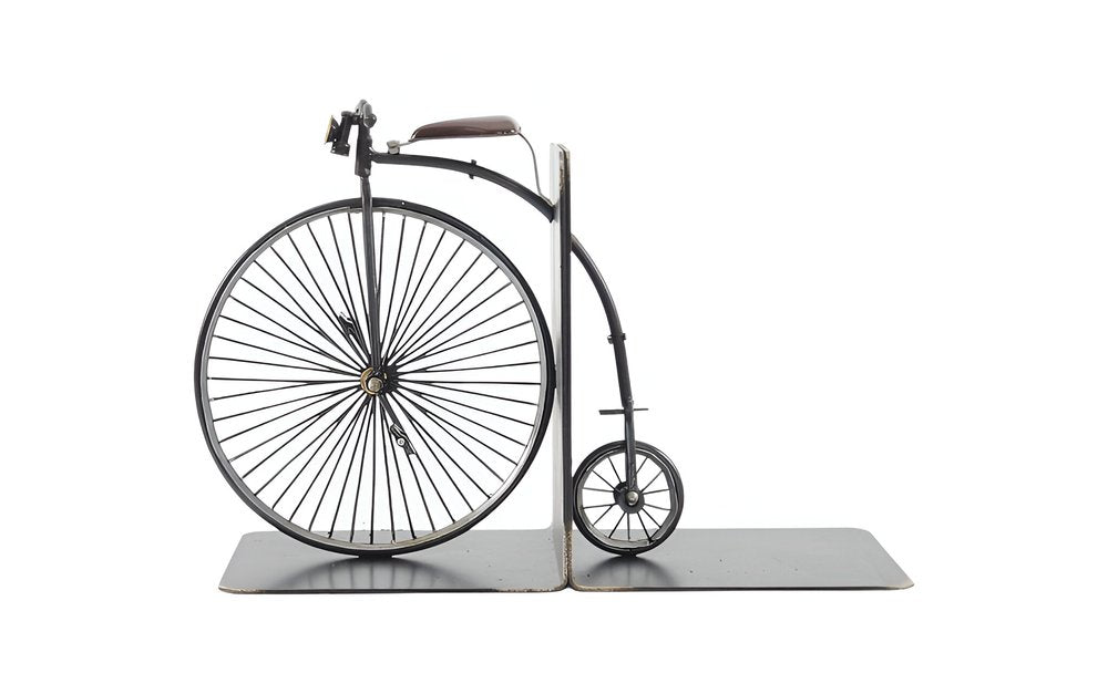 c1870 High Wheeler Bicycle Metal Decorative Bookends