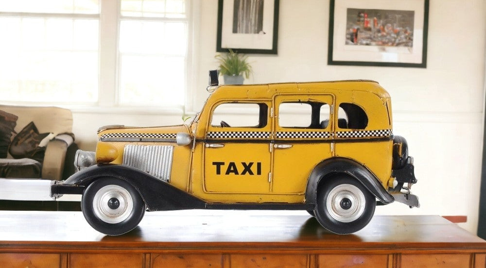 c1933 Vintage Checker Taxi Cab Model Sculpture